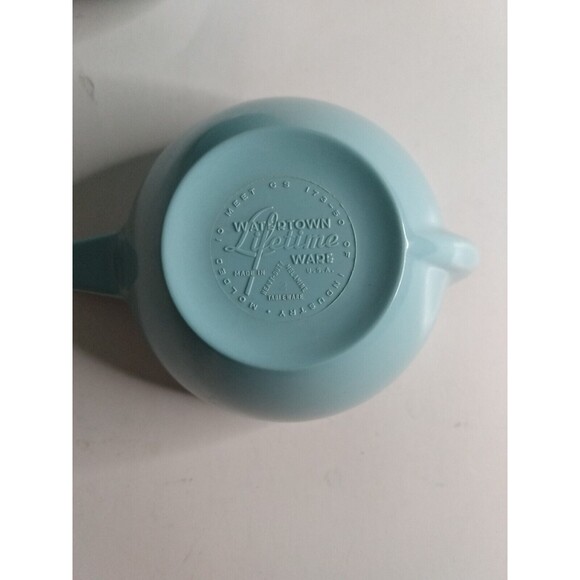 Watertown Lifetime Wear Robin Egg - Turquoise Blue Creamer & 2 Sugar Bowls - Picture 6 of 9